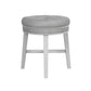 Hillsdale Furniture Sophia Tufted Backless Vanity Stool, White with Gray Fabric