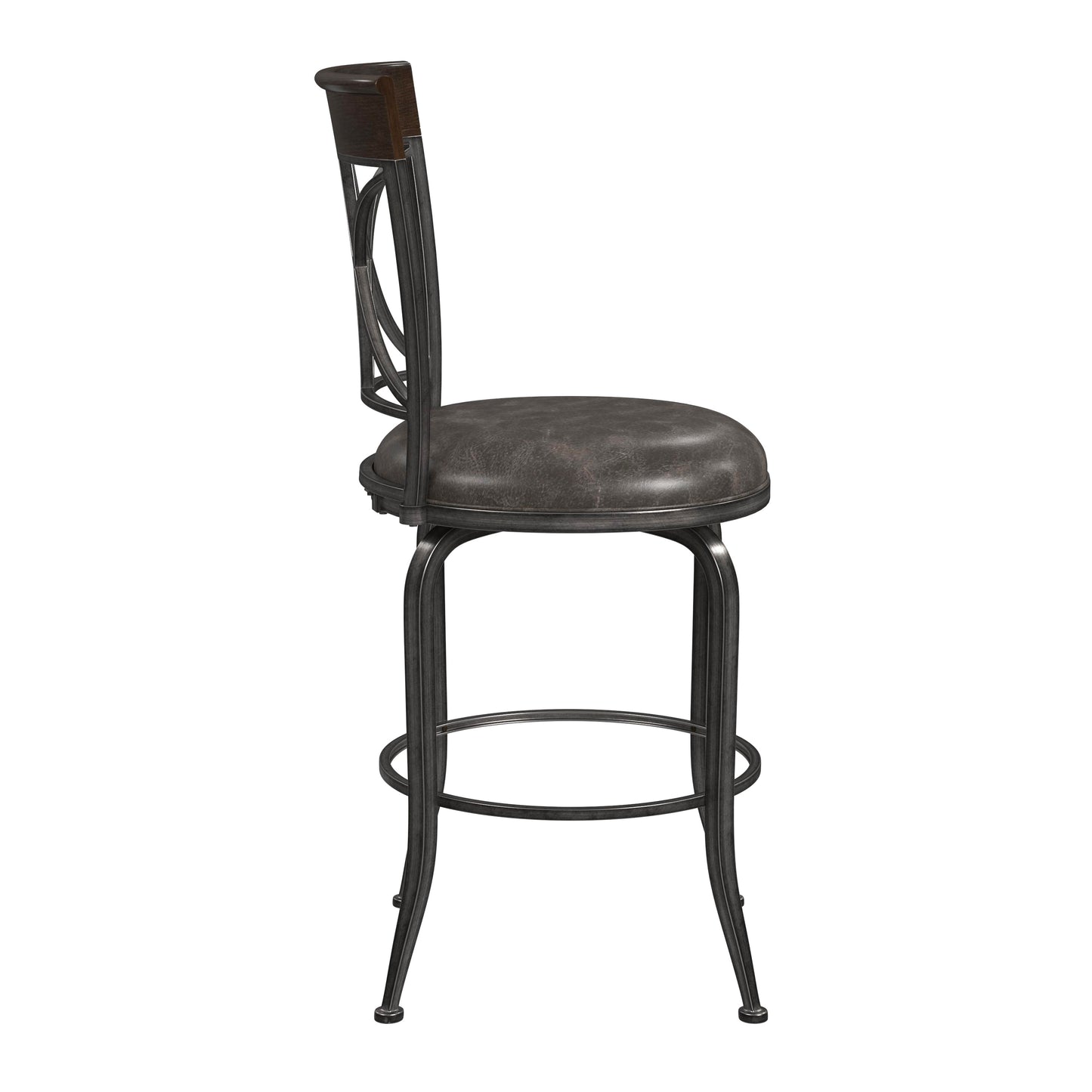 Hillsdale Furniture Killona Metal Counter Height Swivel Stool, Antique Pewter