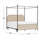 Hillsdale Furniture McArthur King Metal and Upholstered Canopy Bed, Bronze with Linen Stone Fabric