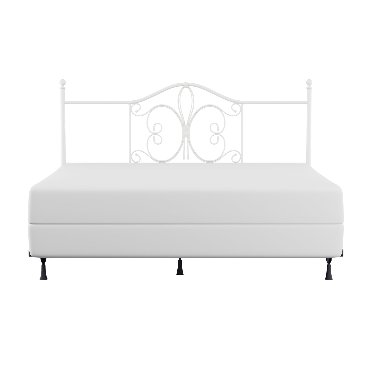 Hillsdale Furniture Ruby King Metal Headboard with Frame, Textured White