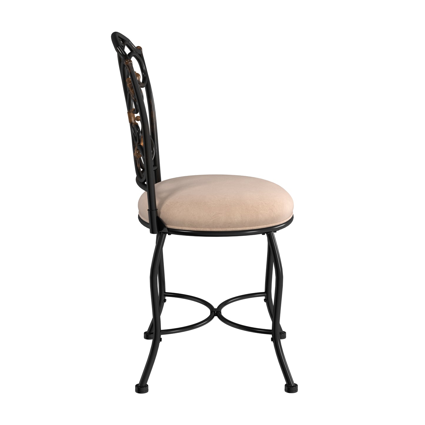 Hillsdale Furniture Sparta Metal Vanity Stool, Black Gold