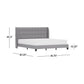 Hillsdale Furniture Buchanan Upholstered Tufted King Platform Bed with 2 Dual USB Ports, Smoke Gray Fabric