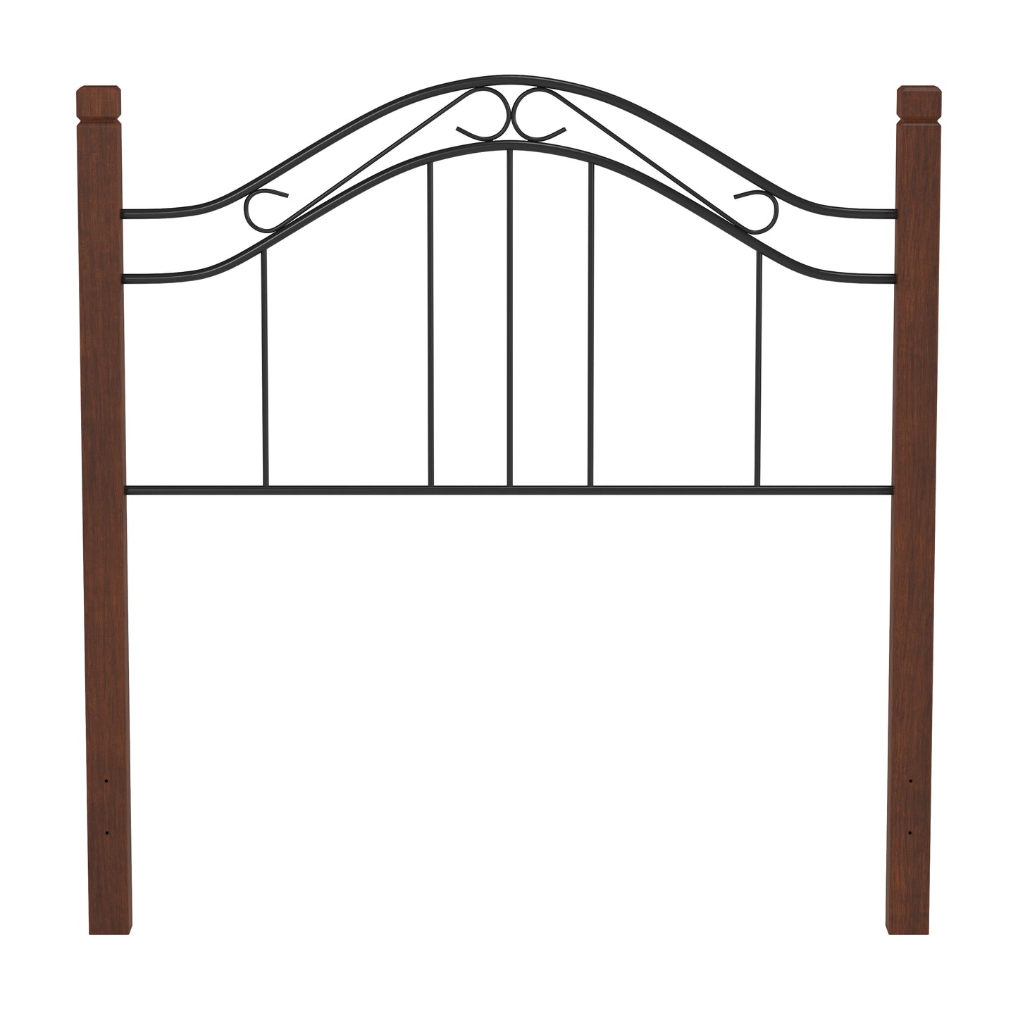 Hillsdale Furniture Matson Twin Metal Headboard with Cherry Wood Posts, Black