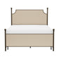 Hillsdale Furniture McArthur Queen Metal and Upholstered Bed, Bronze with Linen Stone Fabric