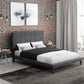 Hillsdale Furniture Muellen Upholstered Platform Full Bed with 2 Dual USB Ports, Graphite Gray Vinyl