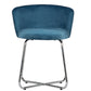 Hillsdale Furniture Marisol Metal Vanity Stool, Chrome with Blue Fabric