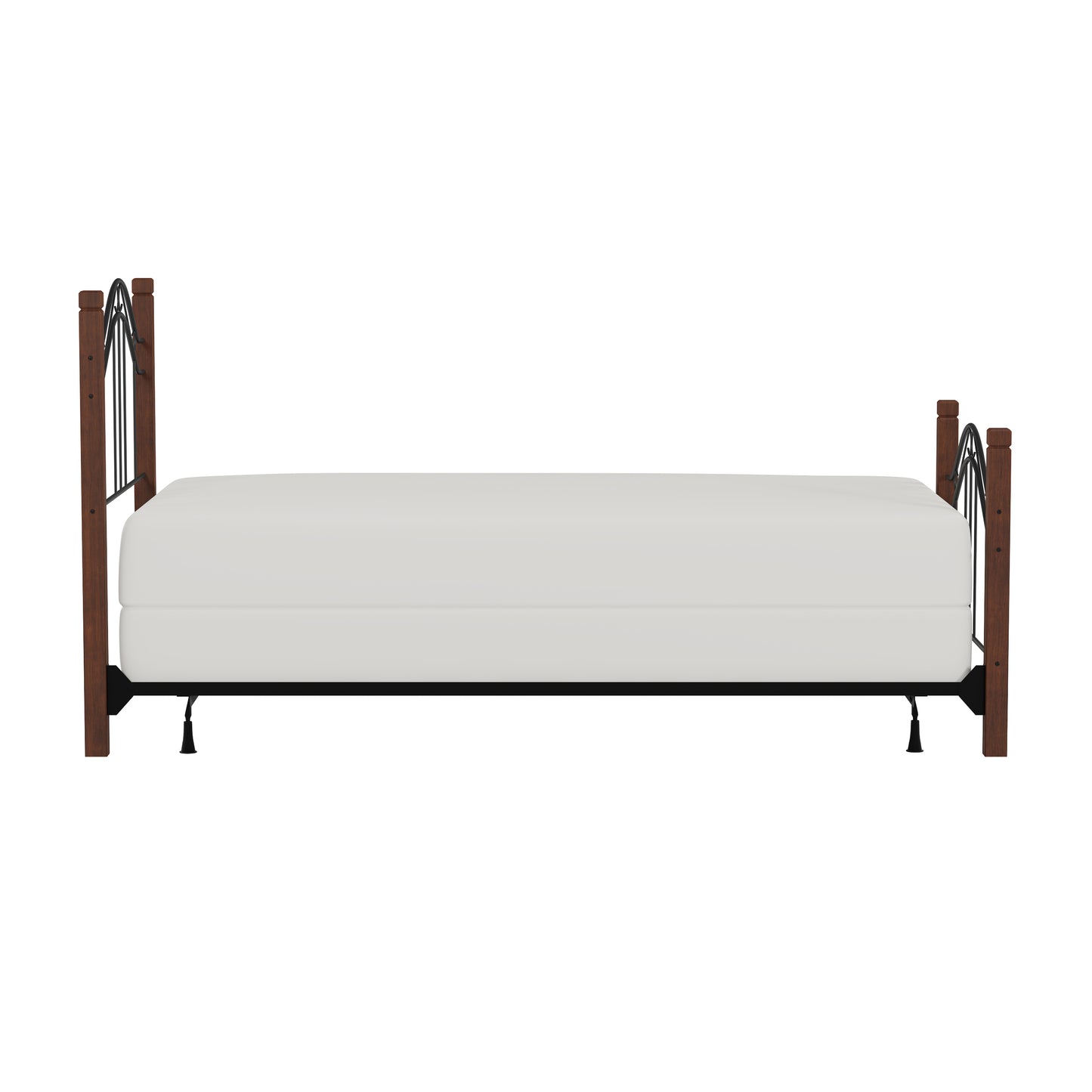 Hillsdale Furniture Matson Twin Metal Bed with Cherry Wood Posts, Black