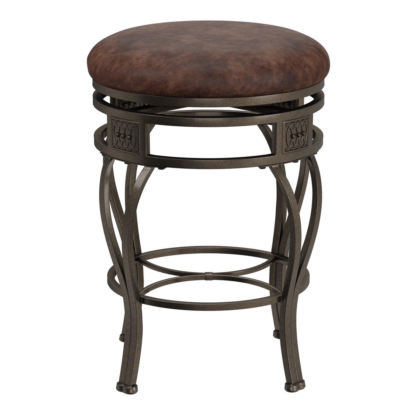 Hillsdale Furniture Montello Metal Backless Swivel Counter Height Stool, Old Steel