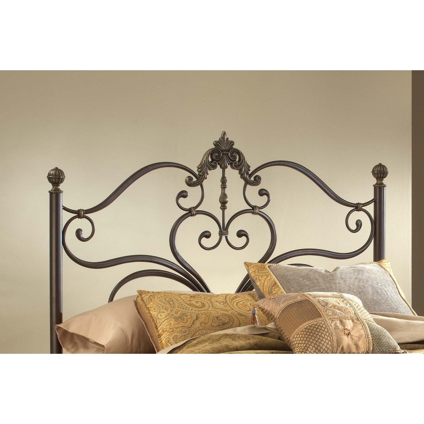 Hillsdale Furniture Newton Metal Queen Headboard with Frame, Antique Brown