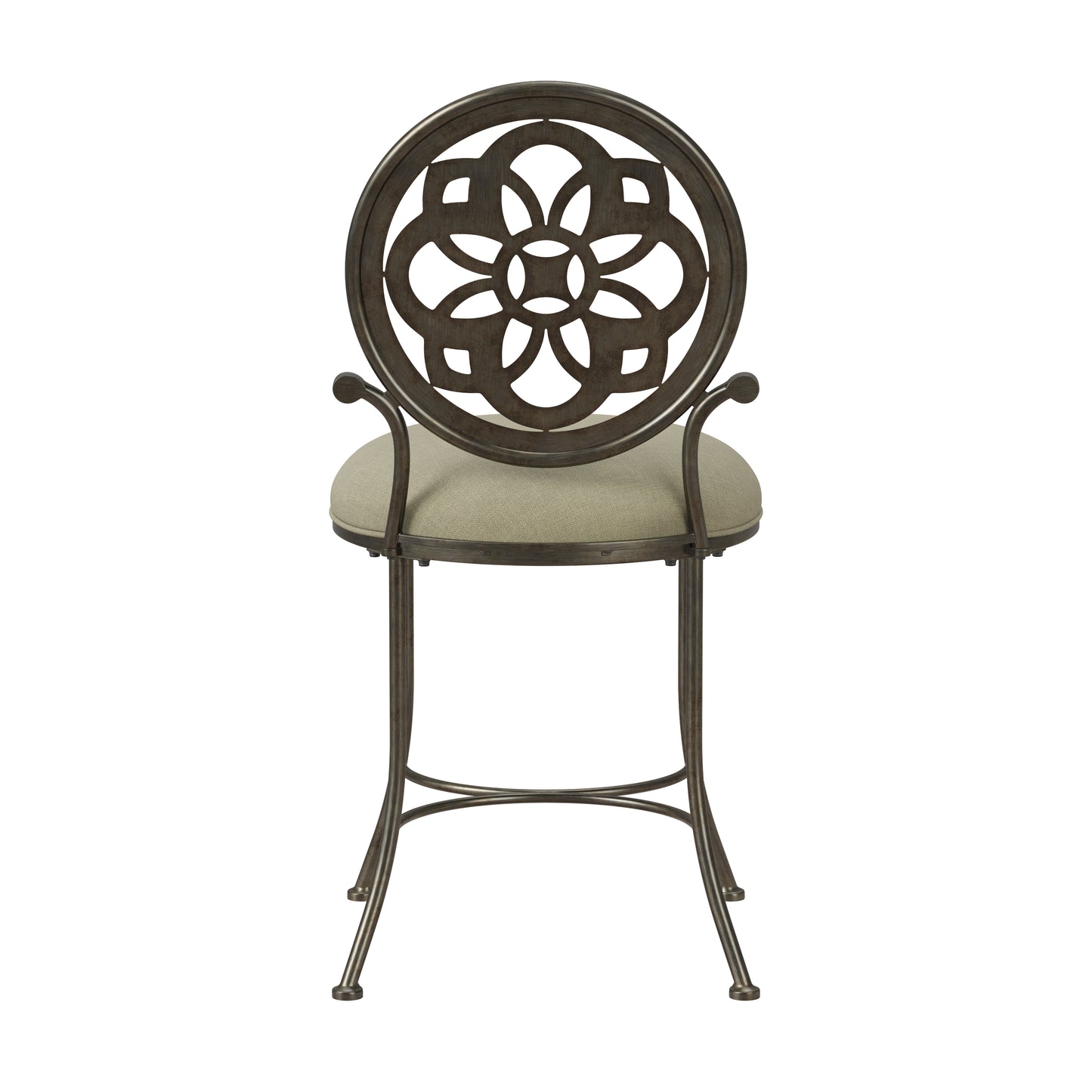 Hillsdale Furniture Marsala Metal Vanity Stool, Antique Gray