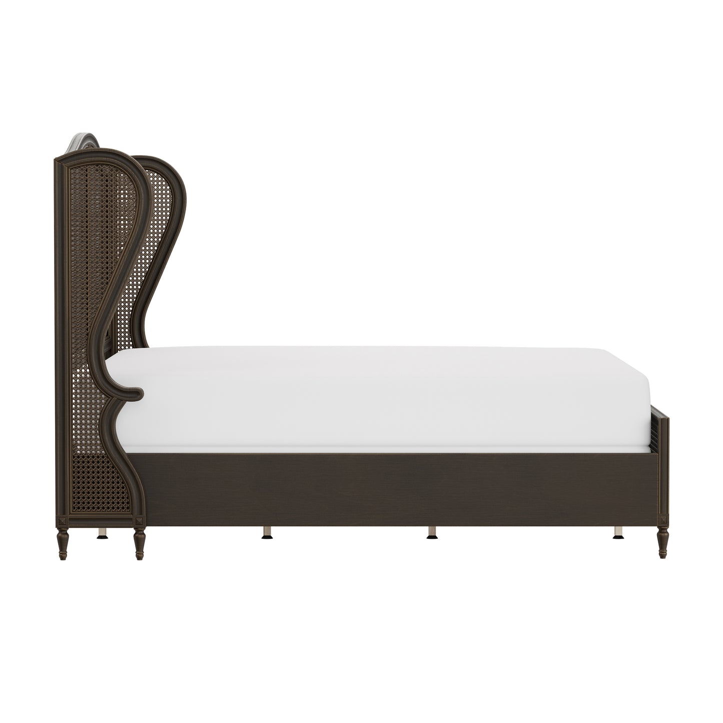 Hillsdale Furniture Sausalito Wood and Cane King Bed, Oiled Bronze