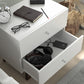 Living Essentials by Hillsdale Kincaid Wood 2 Drawer Nightstand, Matte White