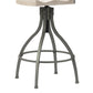 Hillsdale Furniture Worland Metal Adjustable Height Swivel Stool with Back, Pewter Metal with Gray Finished Wood