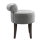 Hillsdale Furniture Lena Wood and Upholstered Vanity Stool, Espresso with Steel Gray Velvet