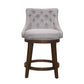 Hillsdale Furniture Halbrooke Wood Swivel Counter Height Stool, Gray Fabric