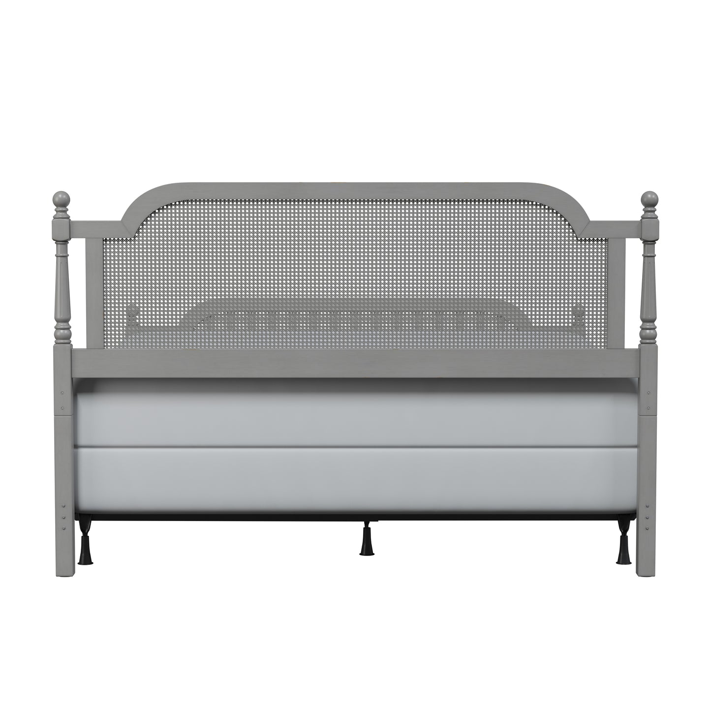 Hillsdale Furniture Melanie Wood and Cane King Bed, French Gray