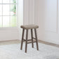 Hillsdale Furniture Saddle Wood Backless Bar Height Stool, Rustic Gray