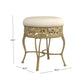 Hillsdale Furniture Villa III Backless Metal Vanity Stool, Antique Beige