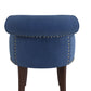 Hillsdale Furniture Lena Wood and Upholstered Vanity Stool, Espresso with Blue Velvet