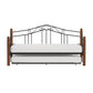 Hillsdale Furniture Madison Wood and Metal Twin Daybed with Roll Out Trundle, Black with Cherry Posts