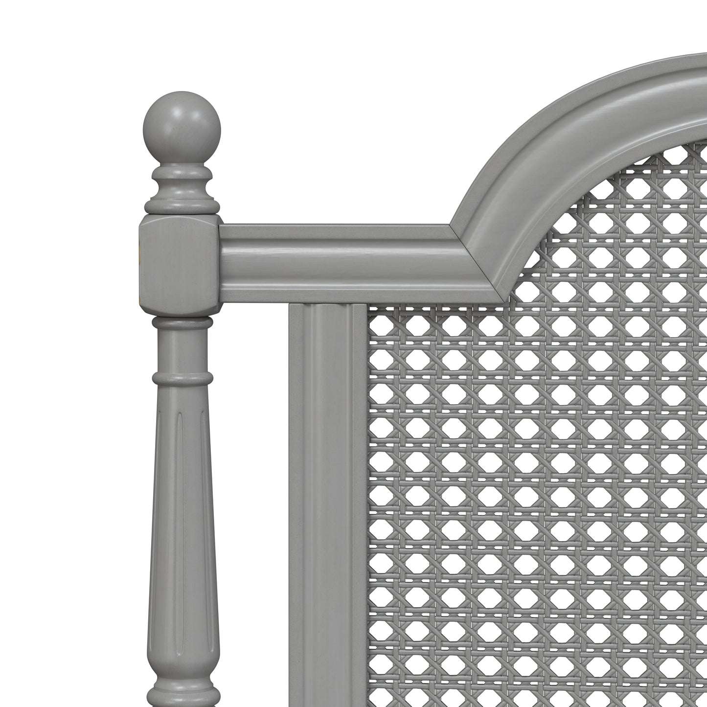 Hillsdale Furniture Melanie Wood and Cane King Headboard with Frame, French Gray