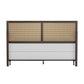 Hillsdale Furniture Serena Wood and Cane Panel King Headboard with Frame, Chocolate