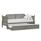 Hillsdale Furniture Melanie Wood and Cane Twin Daybed with Trundle, French Gray