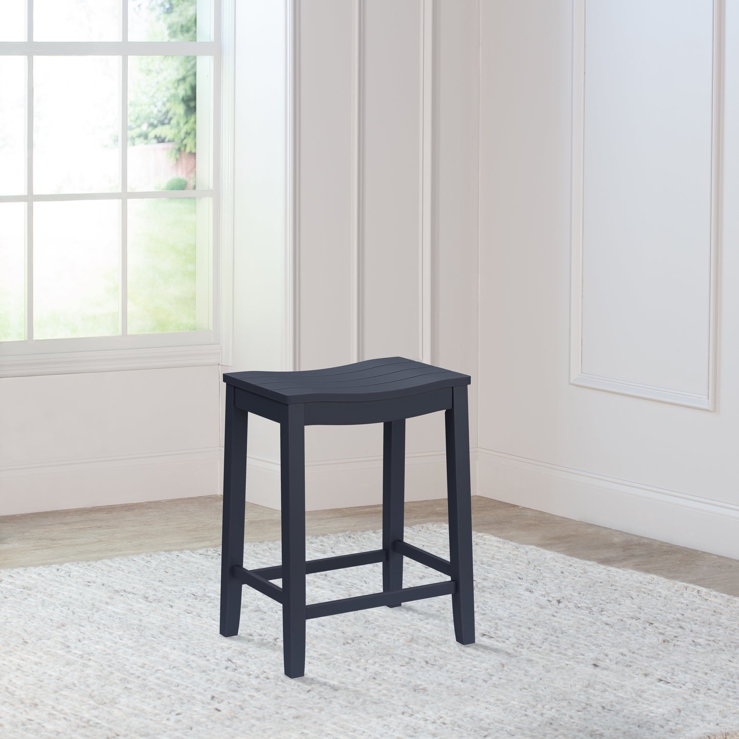 Hillsdale Furniture Fiddler Wood Backless Counter Height Stool, Navy