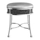 Hillsdale Furniture Roma Backless Faux Diamond Cluster Vanity Stool, Chrome