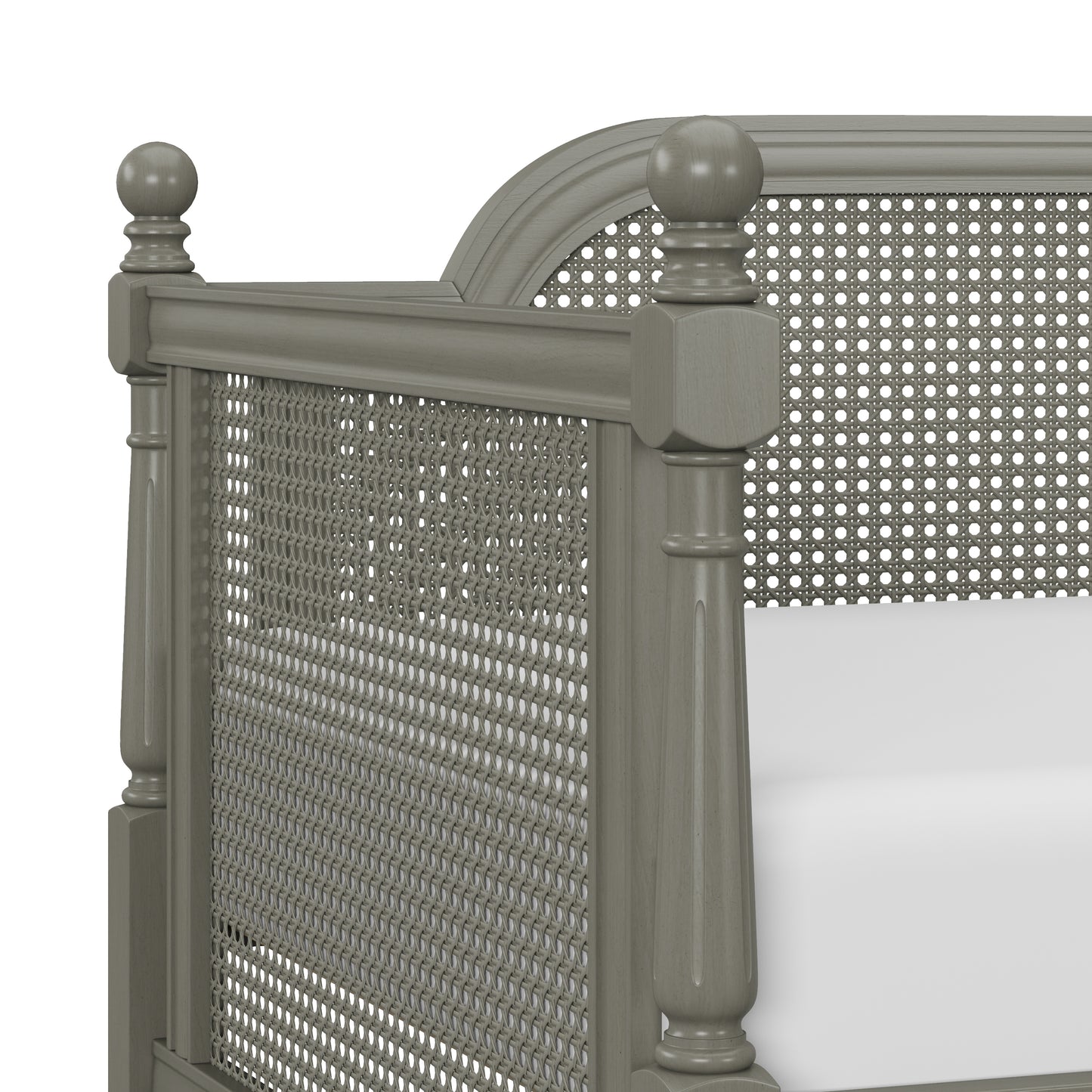 Hillsdale Furniture Melanie Wood and Cane Twin Daybed, French Gray