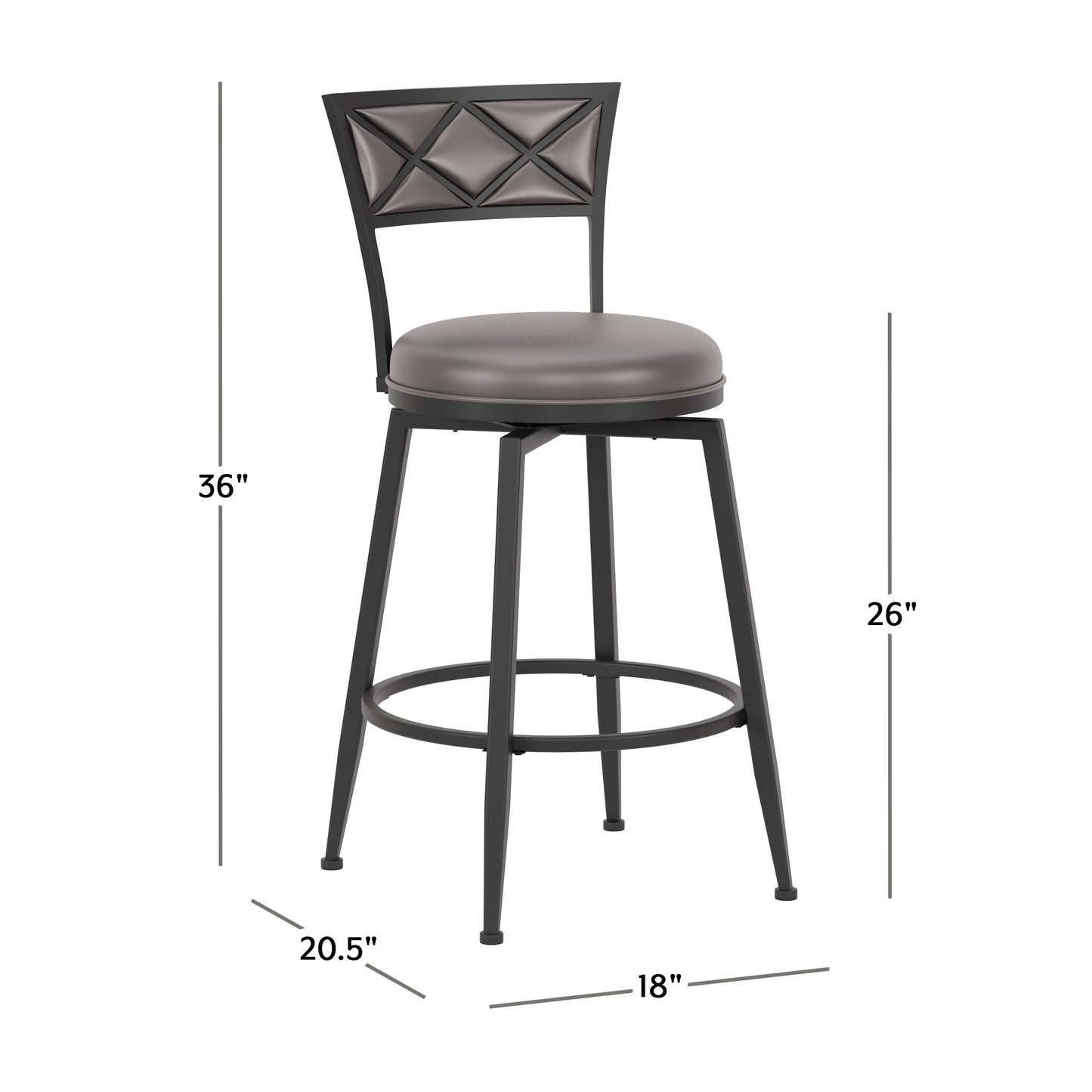 Hillsdale Furniture Dunlap Metal Counter Height Stool, Black