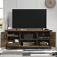 Living Essentials by Hillsdale Prestwick Gaming Ready Wood 60 inch TV Stand with 2 Doors and Shelves, Knotty Oak