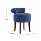 Hillsdale Furniture Lena Wood and Upholstered Vanity Stool, Espresso with Blue Velvet