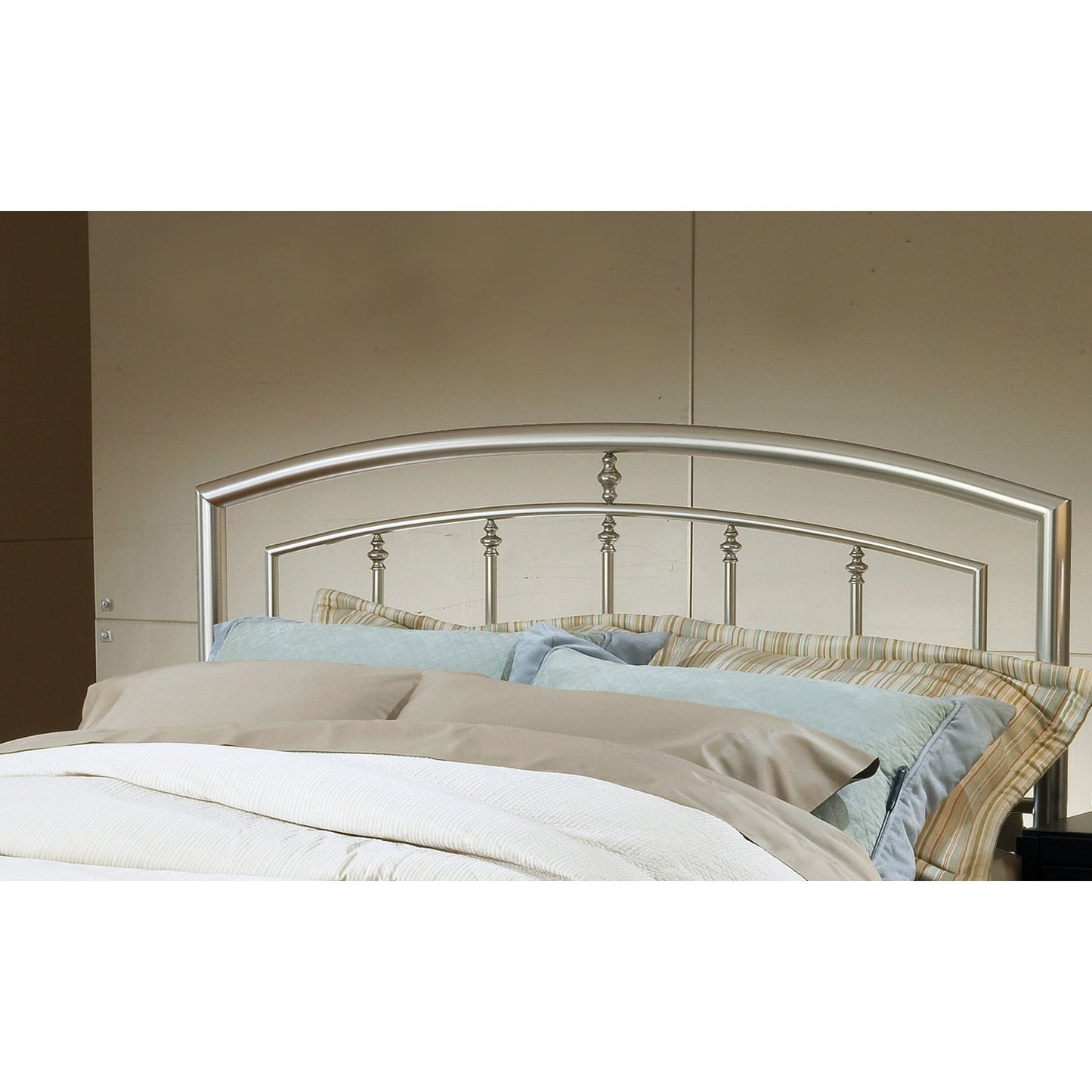 Hillsdale Furniture Claudia Full/Queen Metal Headboard with Frame, Matte Nickel