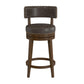 Hillsdale Furniture Lawton Wood Counter Height Swivel Stool, Walnut with Aged Brown Faux Leather