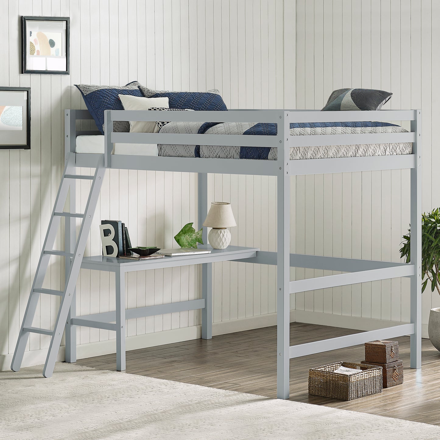 Hillsdale Kids and Teen Caspian Full Loft Bed, Gray