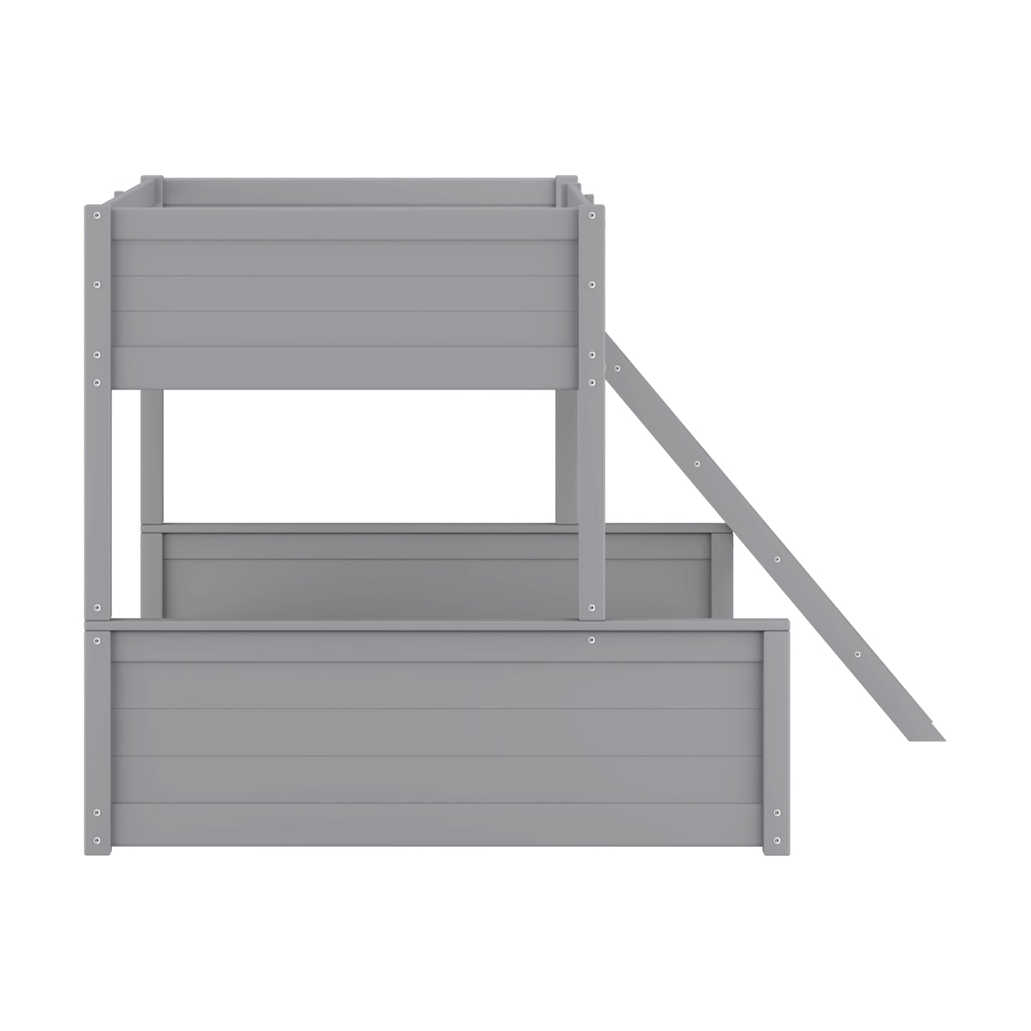 Living Essentials by Hillsdale Capri Wood Twin Over Full Bunk Bed, Gray