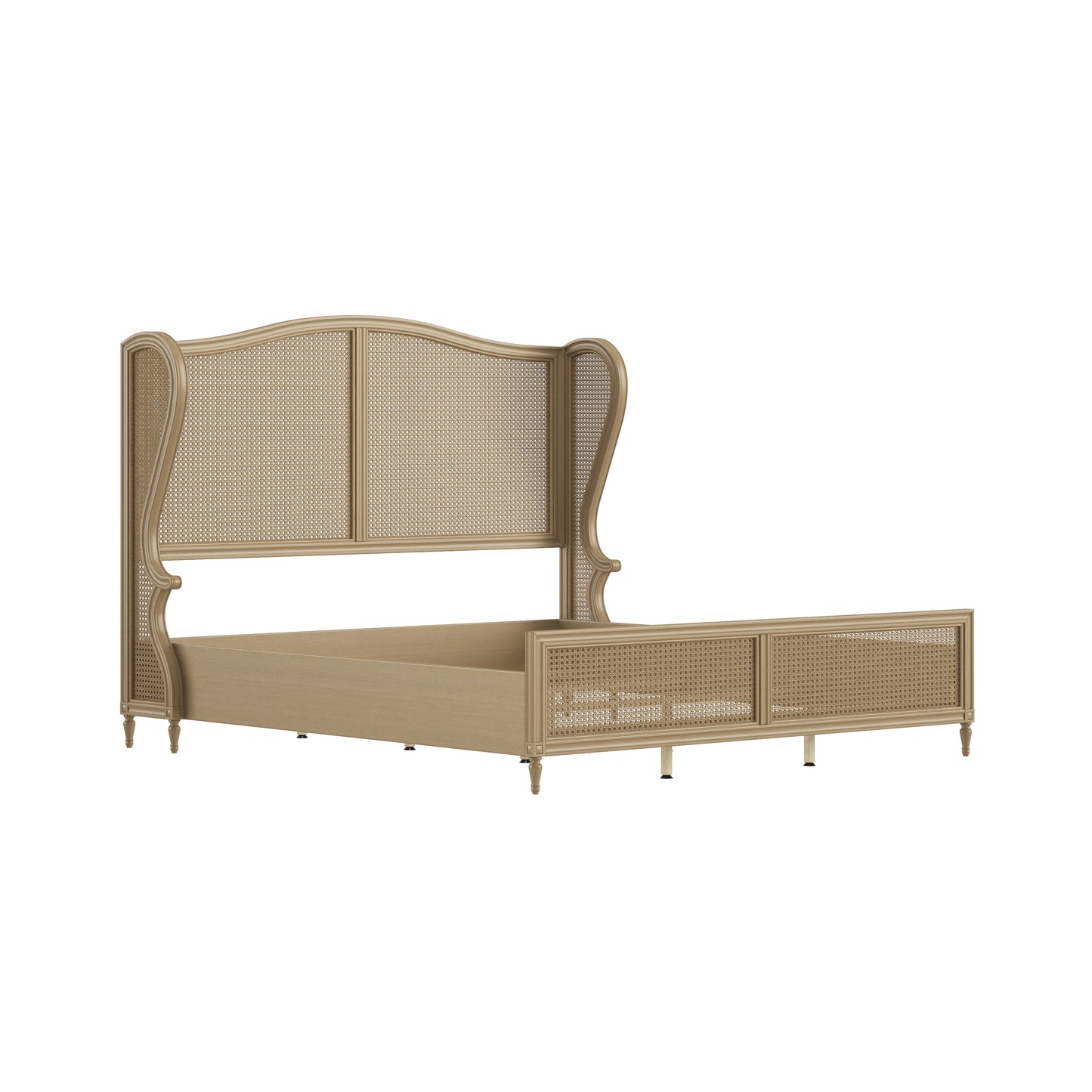 Hillsdale Furniture Sausalito King Wood Cane Bed, Medium Taupe