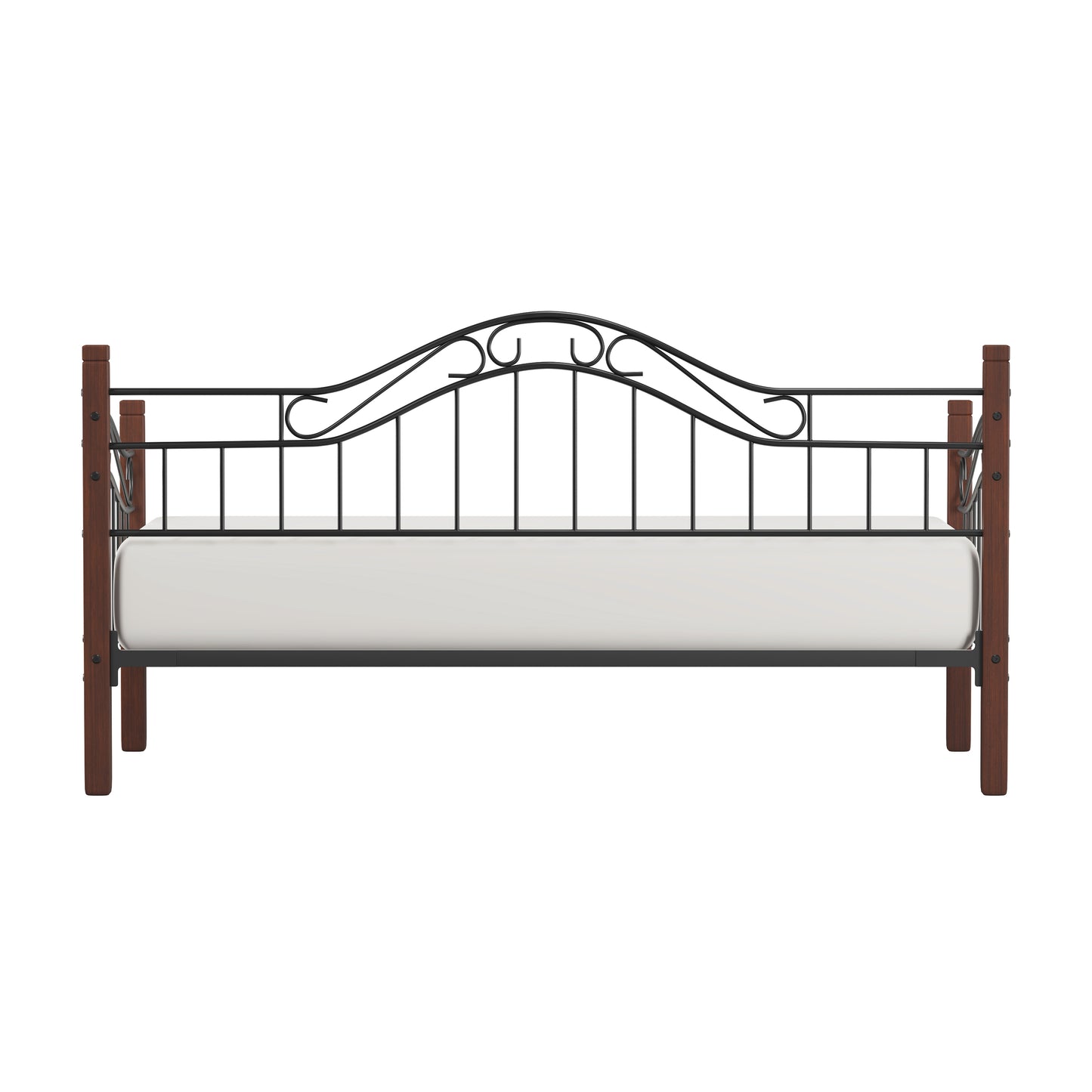 Hillsdale Furniture Matson Wood and Metal Daybed, Black with Cherry Posts