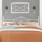 Hillsdale Furniture Ruby King Metal Headboard, Textured White