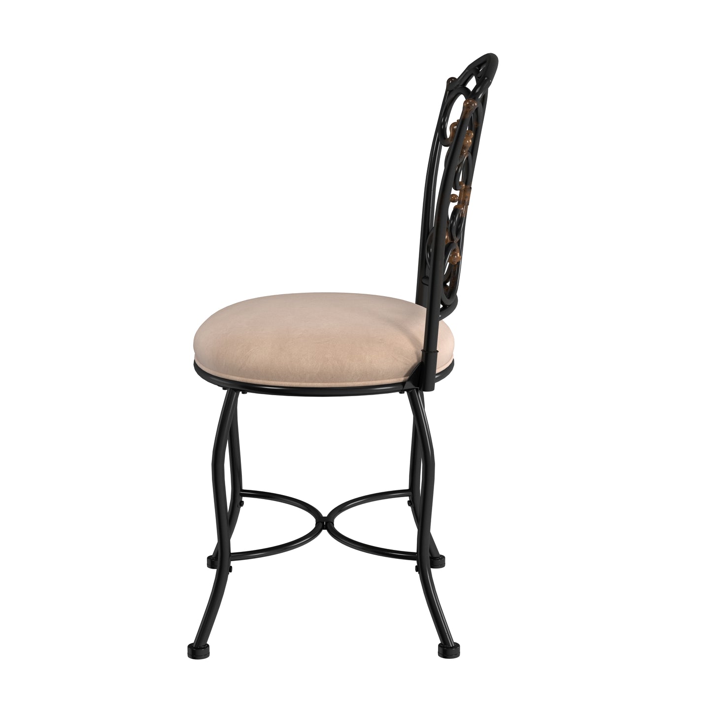 Hillsdale Furniture Sparta Metal Vanity Stool, Black Gold