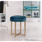 Hillsdale Furniture Maura Tufted Backless Metal Vanity Stool, Sapphire Blue Velvet