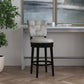 Hillsdale Furniture Kaede Wood and Upholstered Barr Height Swivel Stool, Black with Weathered Granite Gray Faux Leather