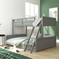 Living Essentials by Hillsdale Capri Wood Twin Over Full Bunk Bed, Gray