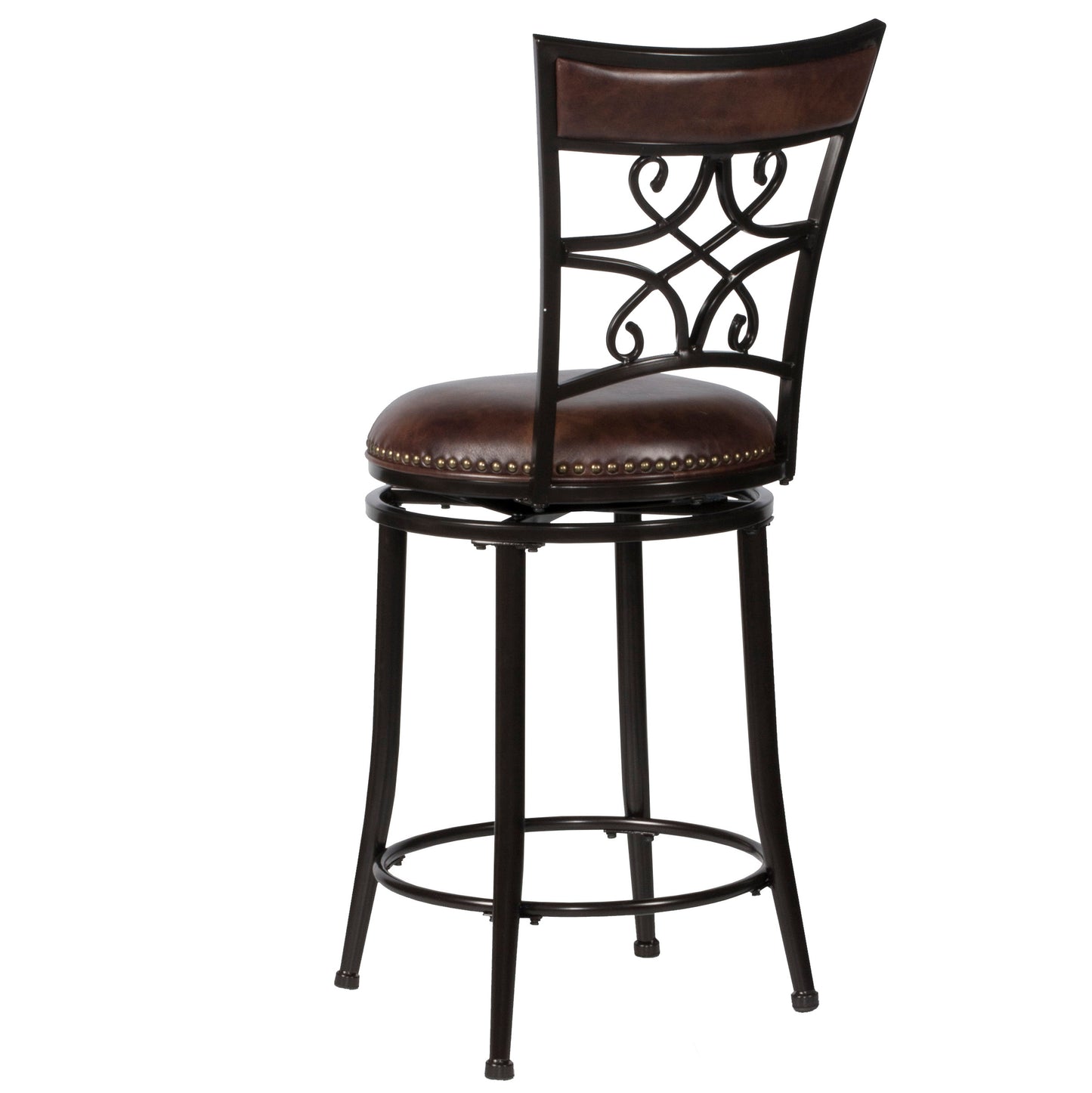 Hillsdale Furniture Seville Metal Counter Height Swivel Stool, Brown Shimmer