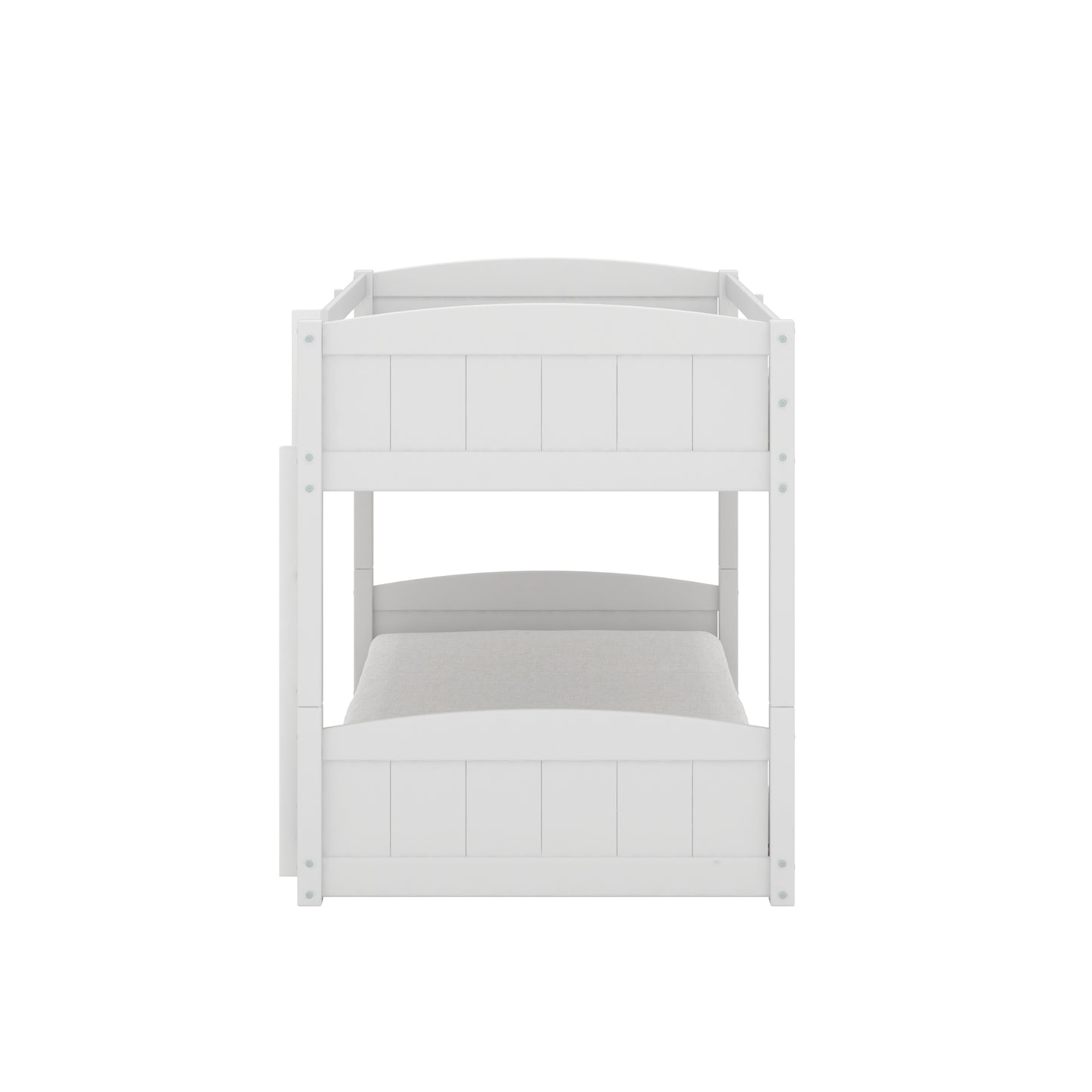 Living Essentials by Hillsdale Alexis Wood Arch Twin Over Twin Floor Bunk Bed, White