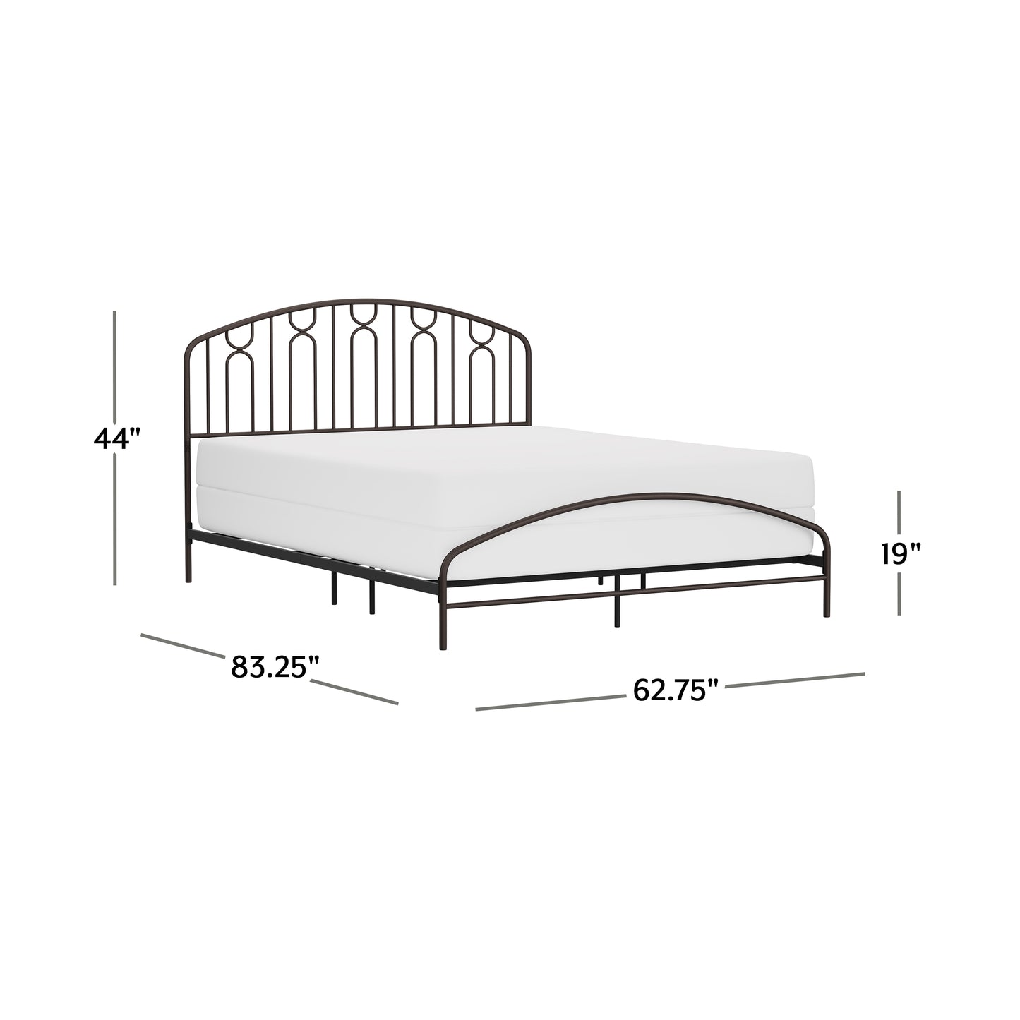 Hillsdale Furniture Riverbrooke Metal Arch Scallop Queen Bed, Bronze