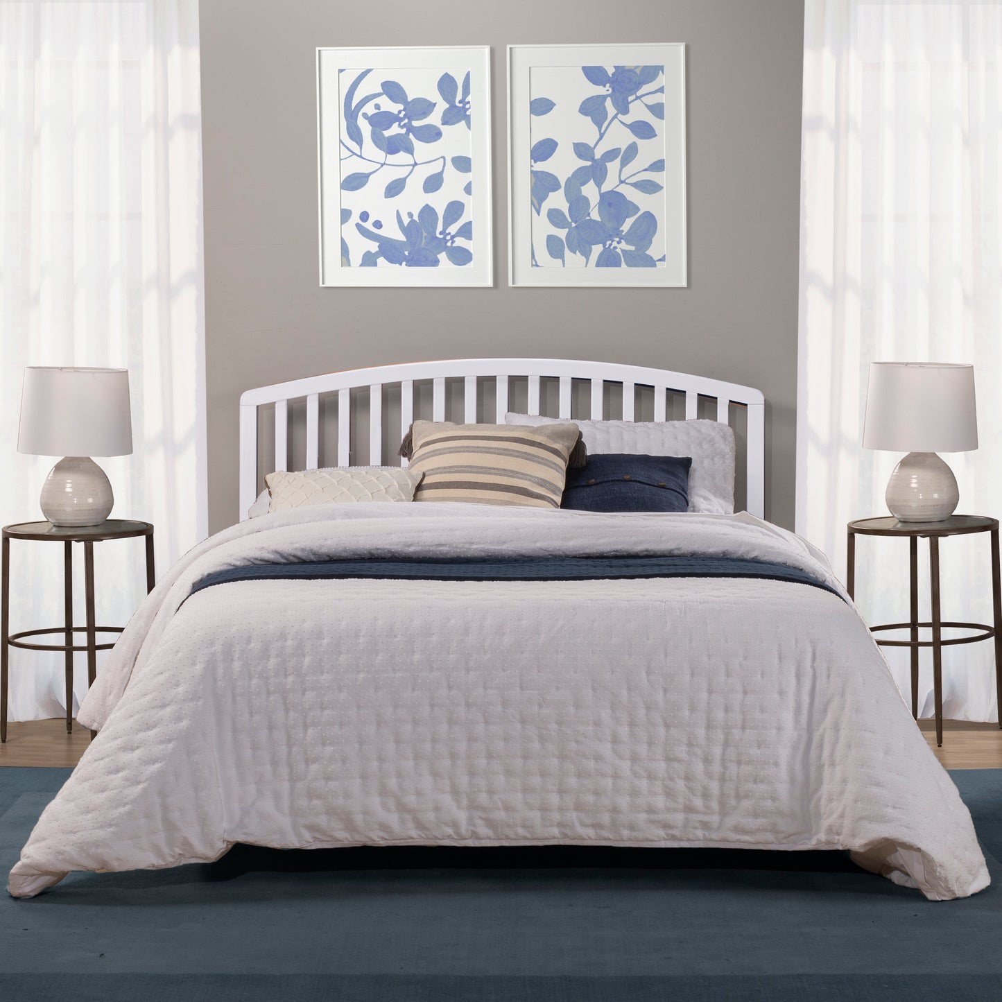 Hillsdale Furniture Carolina Wood Full/Queen Headboard with Frame, White