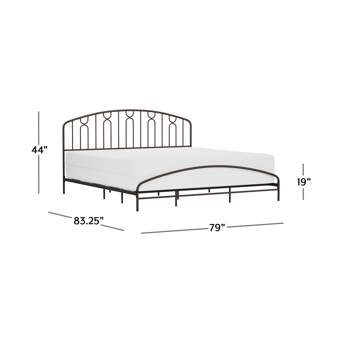 Hillsdale Furniture Riverbrooke Metal Arch Scallop King Bed, Bronze