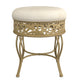 Hillsdale Furniture Villa III Backless Metal Vanity Stool, Antique Beige